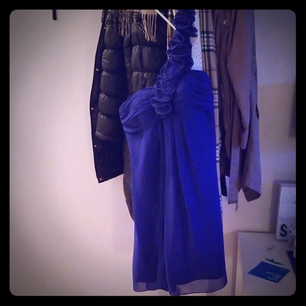 One shoulder Cocktail dress in royal blue